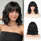 14 Inches Short Auburn Wig with Bangs
