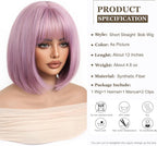 14 Inches Short Auburn Wig with Bangs