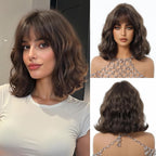 14 Inches Short Auburn Wig with Bangs