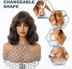 14 Inches Short Auburn Wig with Bangs