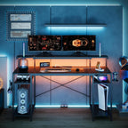 140CM Computer Desk with Power Outlets LED