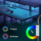 140CM Computer Desk with Power Outlets LED