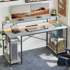 140CM Computer Desk with Power Outlets LED