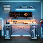 140CM Computer Desk with Power Outlets LED