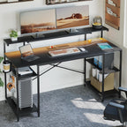 140CM Computer Desk with Power Outlets LED