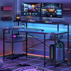 140CM Computer Desk with Power Outlets LED