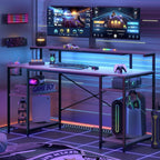 140CM Computer Desk with Power Outlets LED
