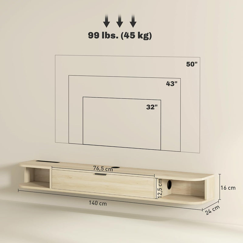 140CM Hanging TV Unit Stand for Tvs