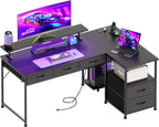 140CM Large Computer Desk with 5 Fabric Drawers