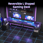 140CM Large Computer Desk with 5 Fabric Drawers
