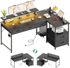 140CM Large Computer Desk with 5 Fabric Drawers