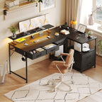 140CM Large Computer Desk with 5 Fabric Drawers