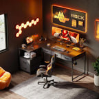 140CM Large Computer Desk with 5 Fabric Drawers