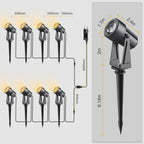 14m Garden Spike Lights Mains 3000K for Pathway