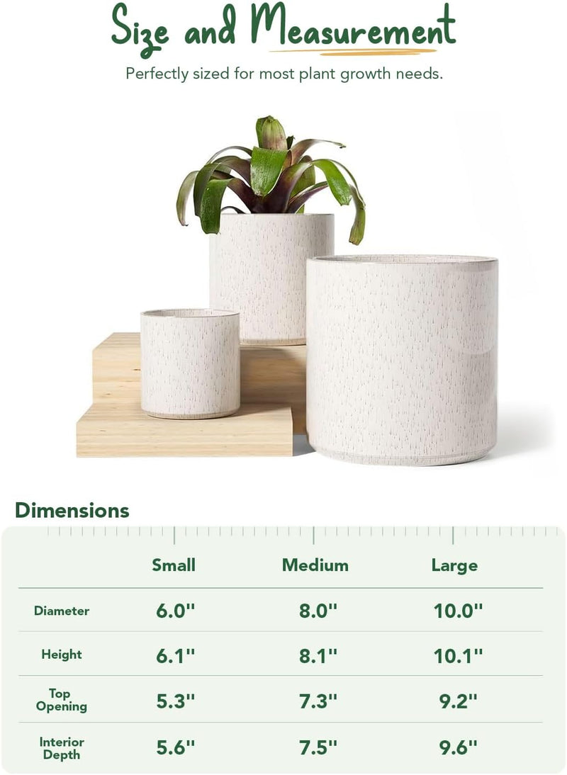 15+20+25CM Plant Pots Set Ceramic Planters
