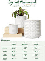 15+20+25CM Plant Pots Set Ceramic Planters