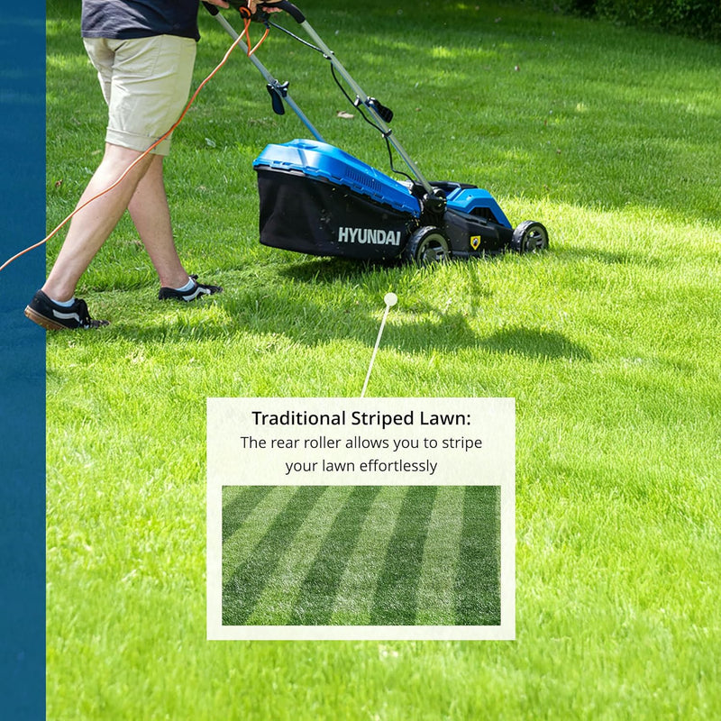 15'' 38CM 1600W Electric Lawnmower with Rear Roller