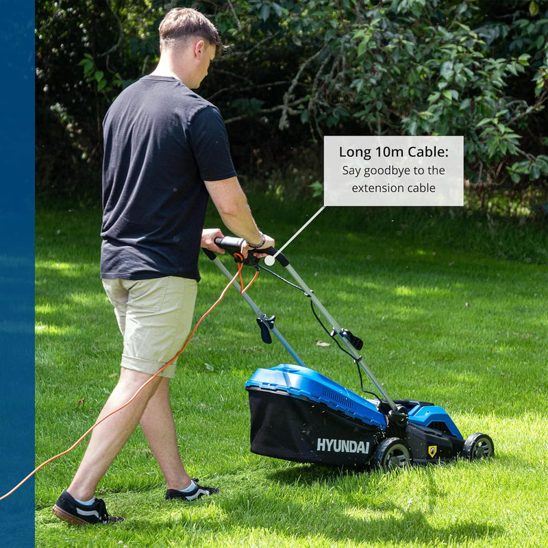 15'' 38CM 1600W Electric Lawnmower with Rear Roller