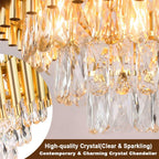 15.7-Inch 3-Tier Crystal Chandelier 5-Light E14