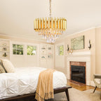 15.7-Inch 3-Tier Crystal Chandelier 5-Light E14