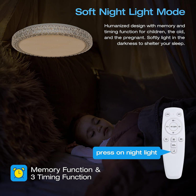 15.7in LED Ceiling Light 40W Dimmable Colour Temperature
