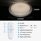 15.7in LED Ceiling Light 40W Dimmable Colour Temperature