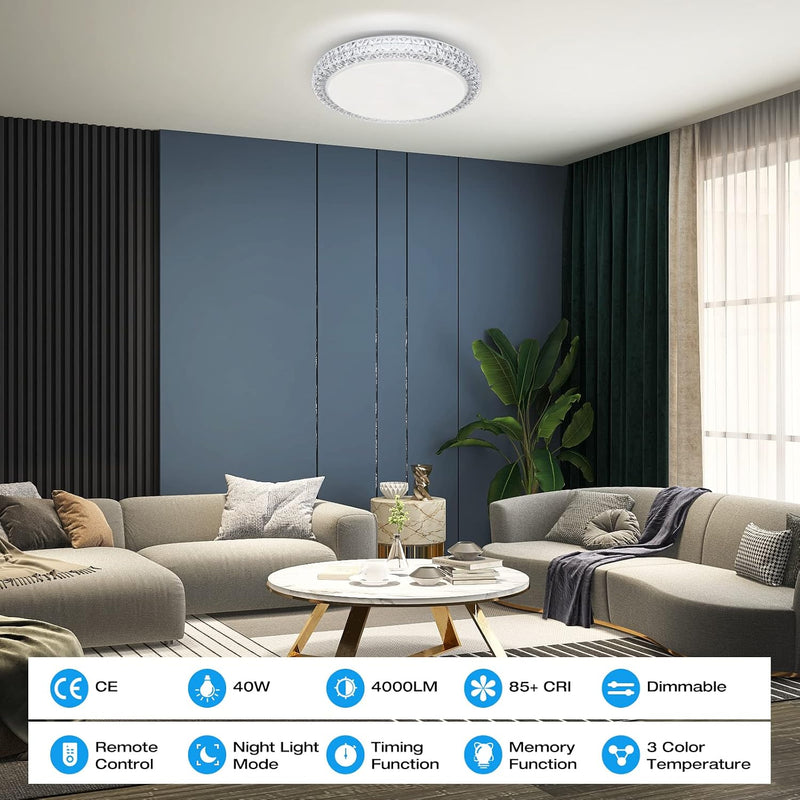 15.7in LED Ceiling Light 40W Dimmable Colour Temperature