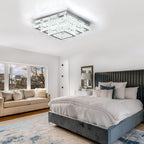 15 Inch Square Crystal LED Ceiling Light 61W