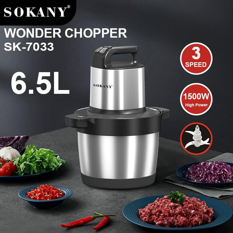 1500W Electric Chopper with 6.5L Stainless Steel Bowl
