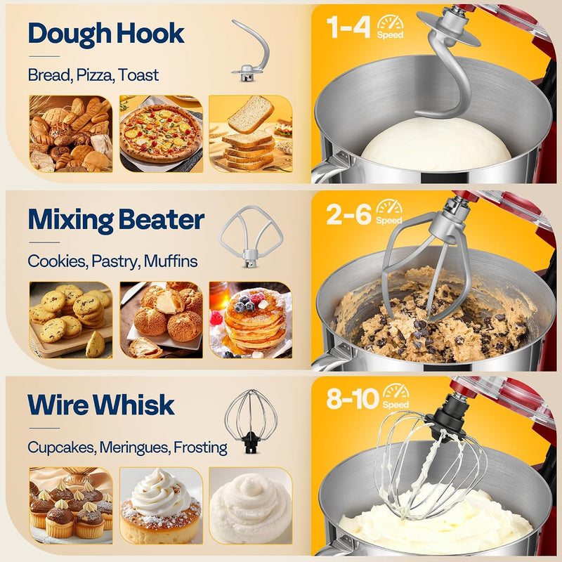 1500W Stand Mixer for Baking 5.7L Kitchen