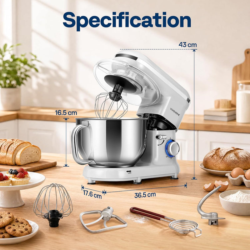 1500W Stand Mixer for Baking 5.7L Kitchen