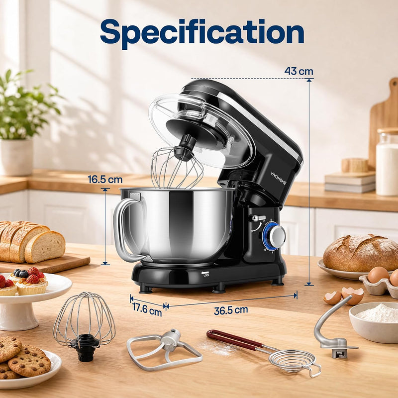 1500W Stand Mixer for Baking 5.7L Kitchen