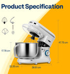 1500W Stand Mixer for Baking 5.7L Tilt-Head Kitchen