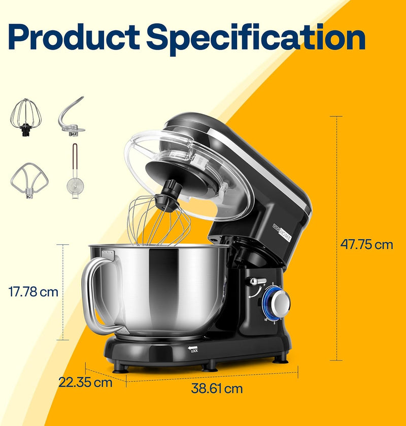 1500W Stand Mixer for Baking 5.7L Kitchen 10