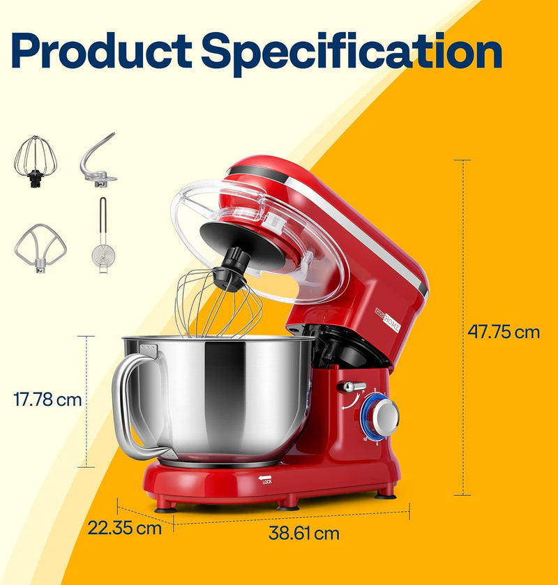 1500W Stand Mixer for Baking 5.7L Kitchen 10