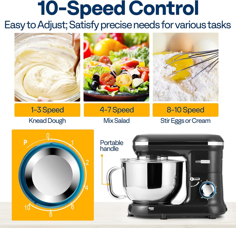 1500W Stand Mixer for Baking 5.7L Kitchen 10