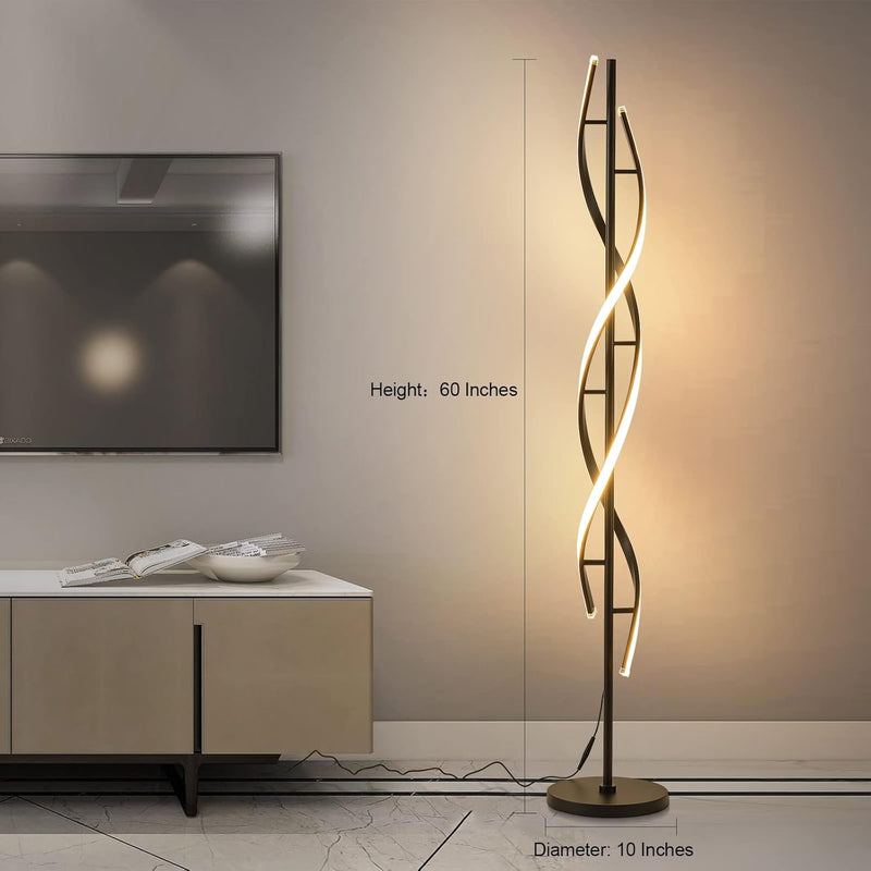 150CM Spiral LED Floor Lamp for Bedroom Modern