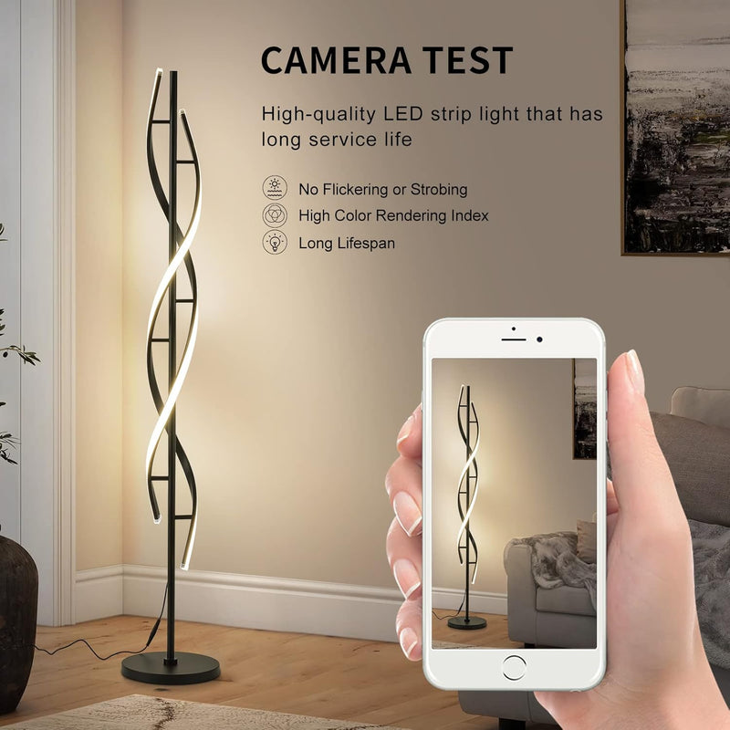 150CM Spiral LED Floor Lamp for Bedroom Modern