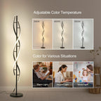 150CM Spiral LED Floor Lamp for Bedroom Modern