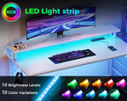 150x50CM Gaming Desk with LED Lights Power