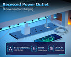 150x50CM Gaming Desk with LED Lights Power