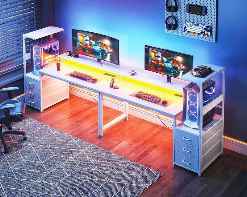 150x50CM Gaming Desk with LED Lights Power