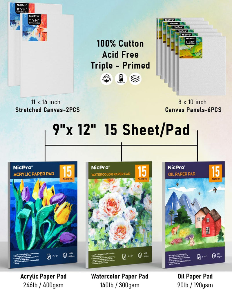 158pcs Deluxe Large Painting Kit with Metal