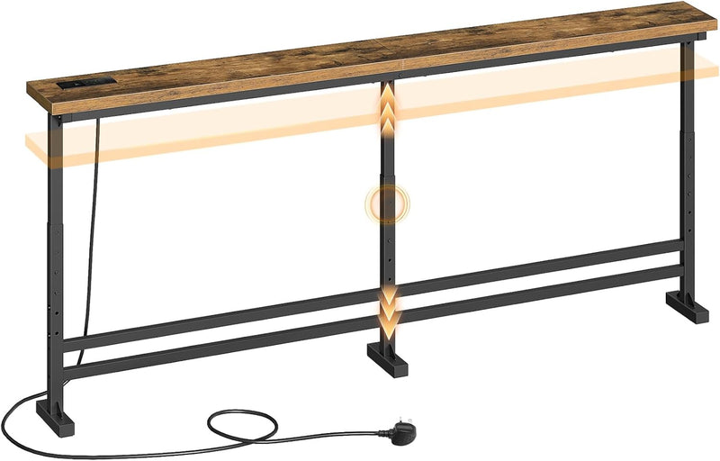 Slim Console Table Height-Adjustable Behind Sofa