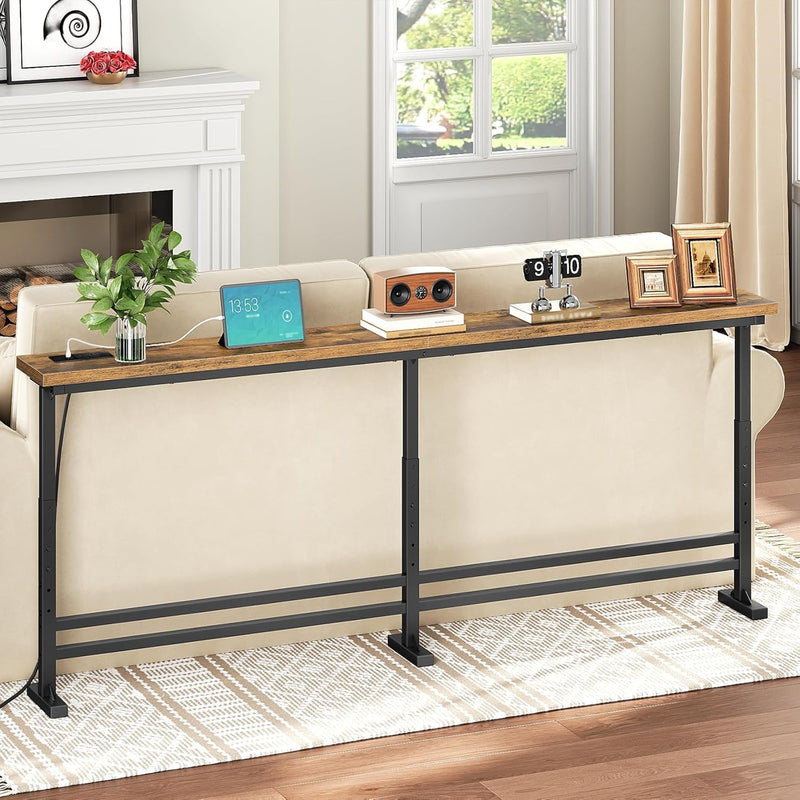 Slim Console Table Height-Adjustable Behind Sofa