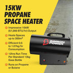 15KW Propane Gas Heater 51 000 Btu Portable Space