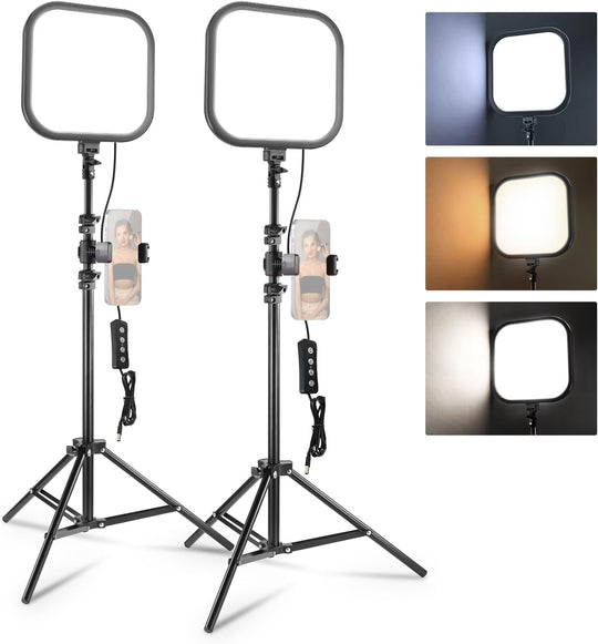 15W 10.8" LED Video Light Panel Lighting Kit (2 Pack)