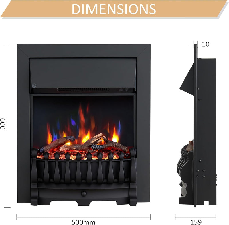 16" Freestanding Electric Fireplace Insert Blenheim Fret Verona