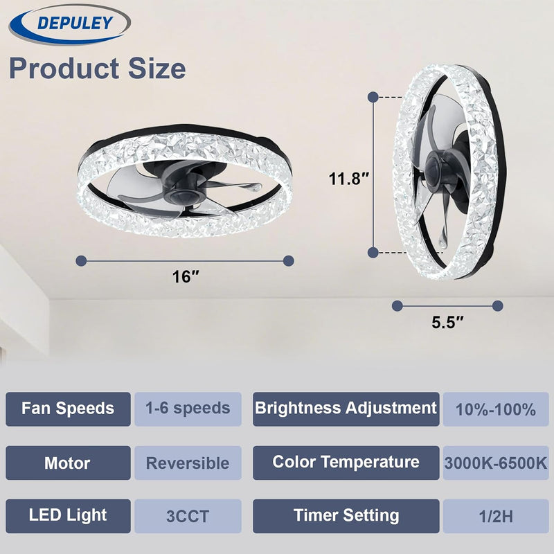 16-Inch Ceiling Fans with Lights: LED Fan Remote