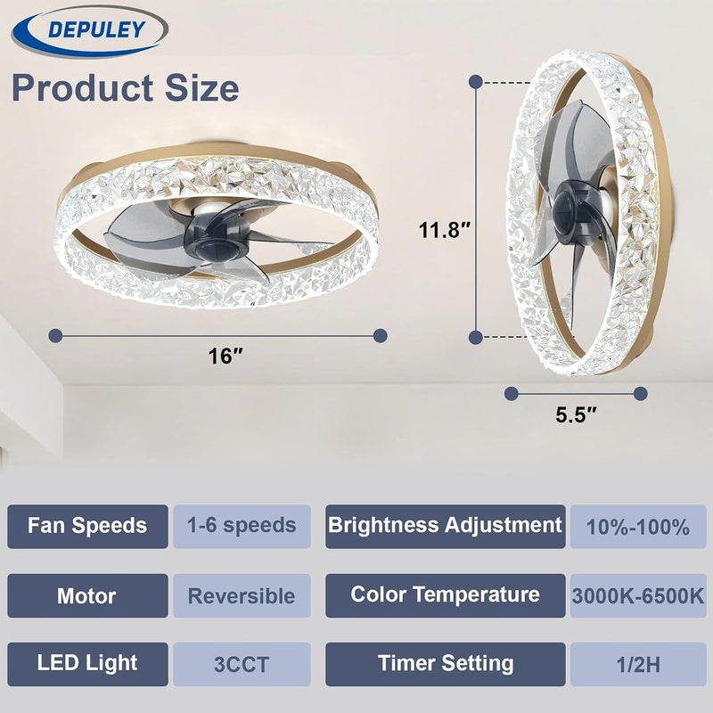 16-Inch Ceiling Fans with Lights: LED Fan Remote